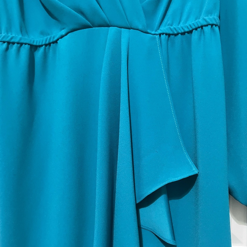 Trina Turk Teal Long-Sleeve Mini Dress - Picture 2 of 6